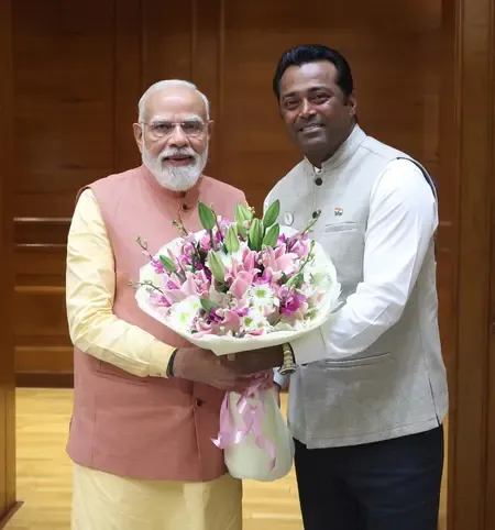 भाजपा में शामिल होने के बाद लिएंडर पेस ने पीएम मोदी से की मुलाकात