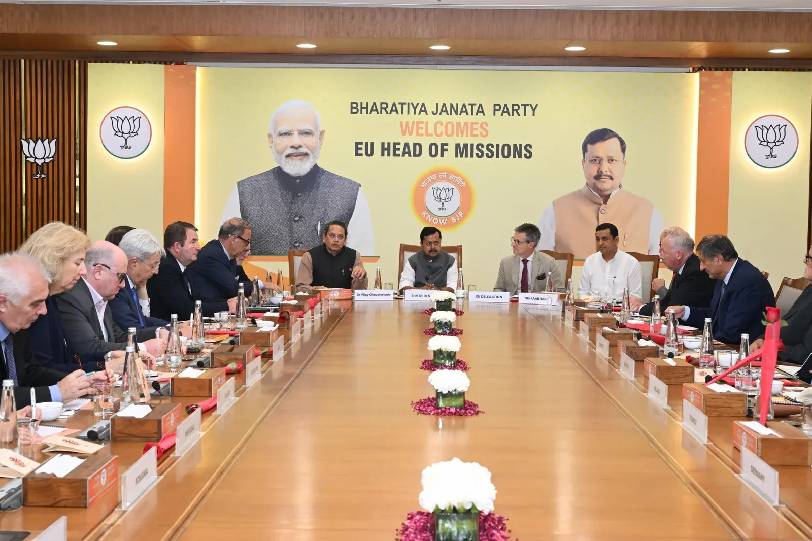 BJP President Nitin Nabin briefs EU Mission Heads on party ideology under #KnowBJP
