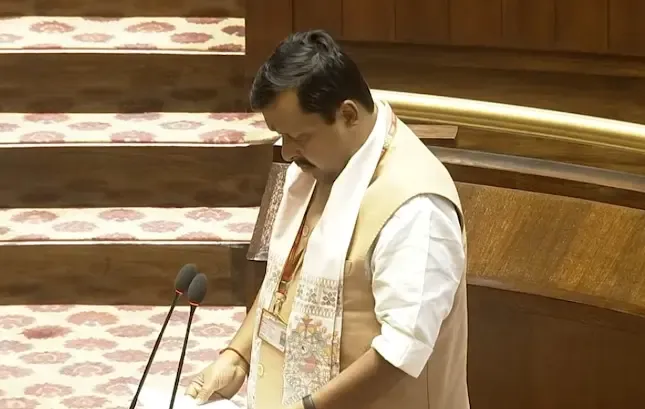 Nitin Nabin Takes Oath as Rajya Sabha Member Amid Tributes