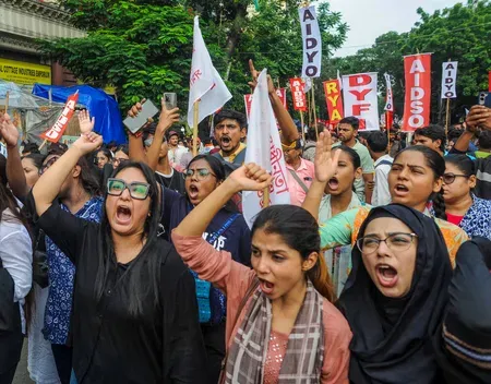 BJP, Sangh Parivar outfits march in Kolkata against 'anarchy' amid student protests