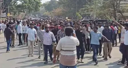 Massive Protest in Dharwad as BJP and Students Demand Job Recruitment