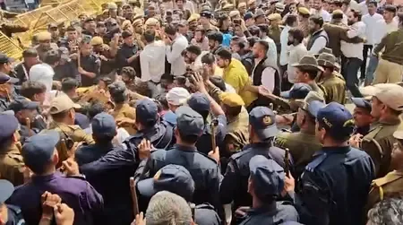 Did BJP Yuva Morcha Workers Clash with Police During Their March to the Congress Office in Jaipur?