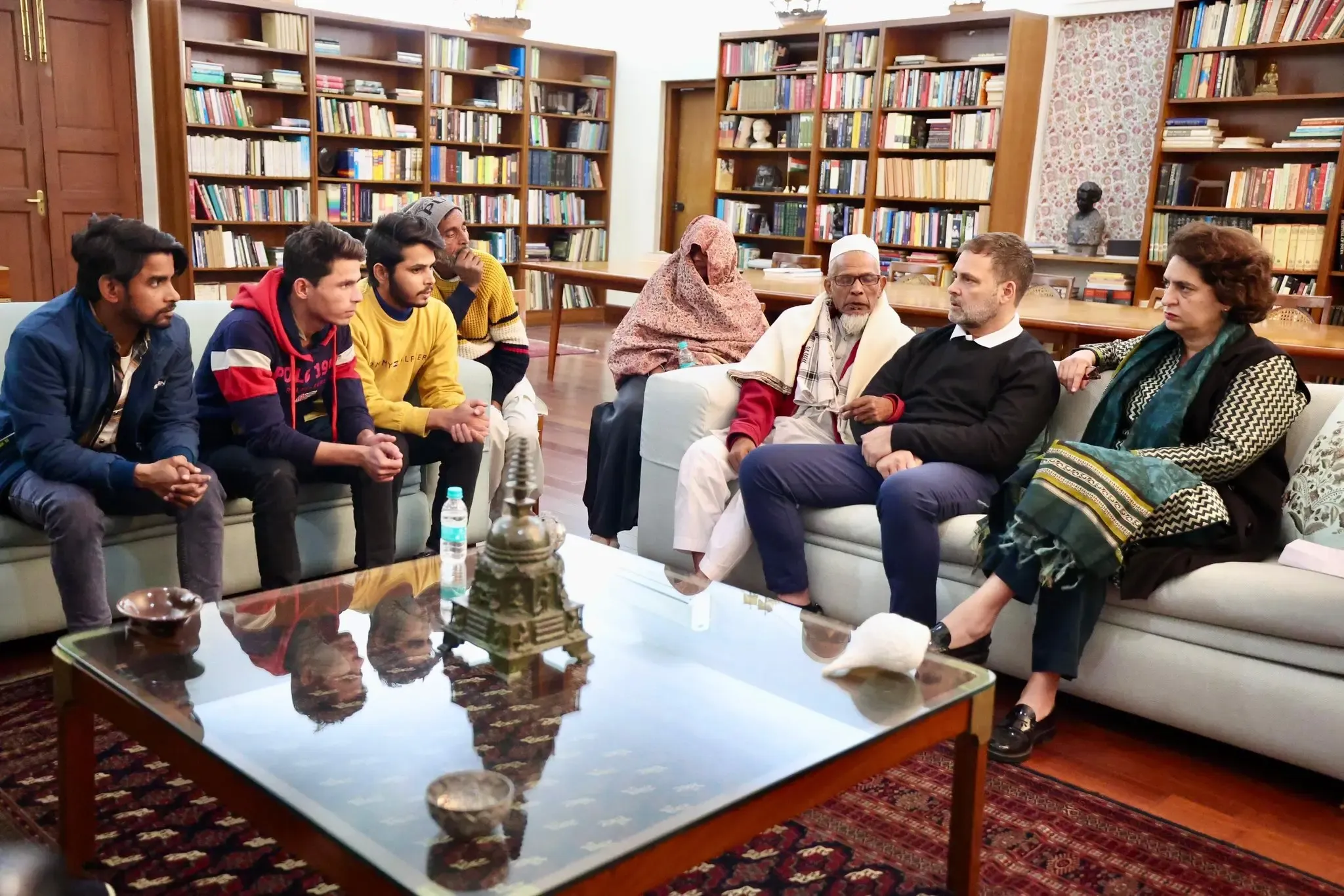 Rahul Gandhi and Priyanka Meet Families of Victims from Sambhal Violence in Delhi