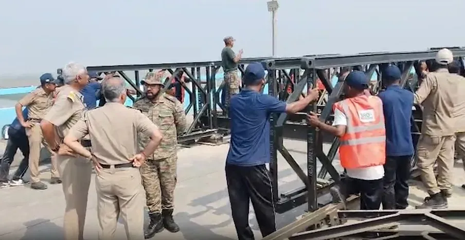 BRO begins Bailey bridge work at Vikramshila Setu collapse site in Bhagalpur