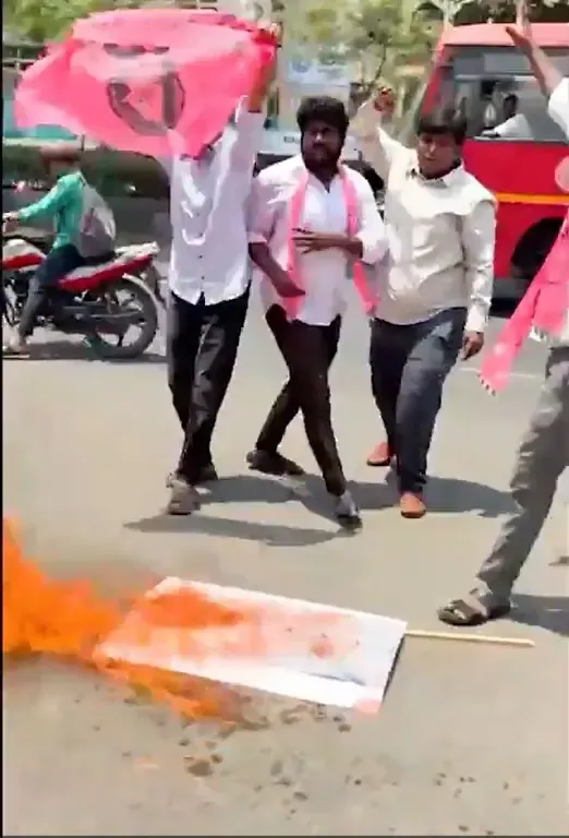 BRS Student Wing Protests BJP Office Following Tejasvi Surya's Controversial Comments