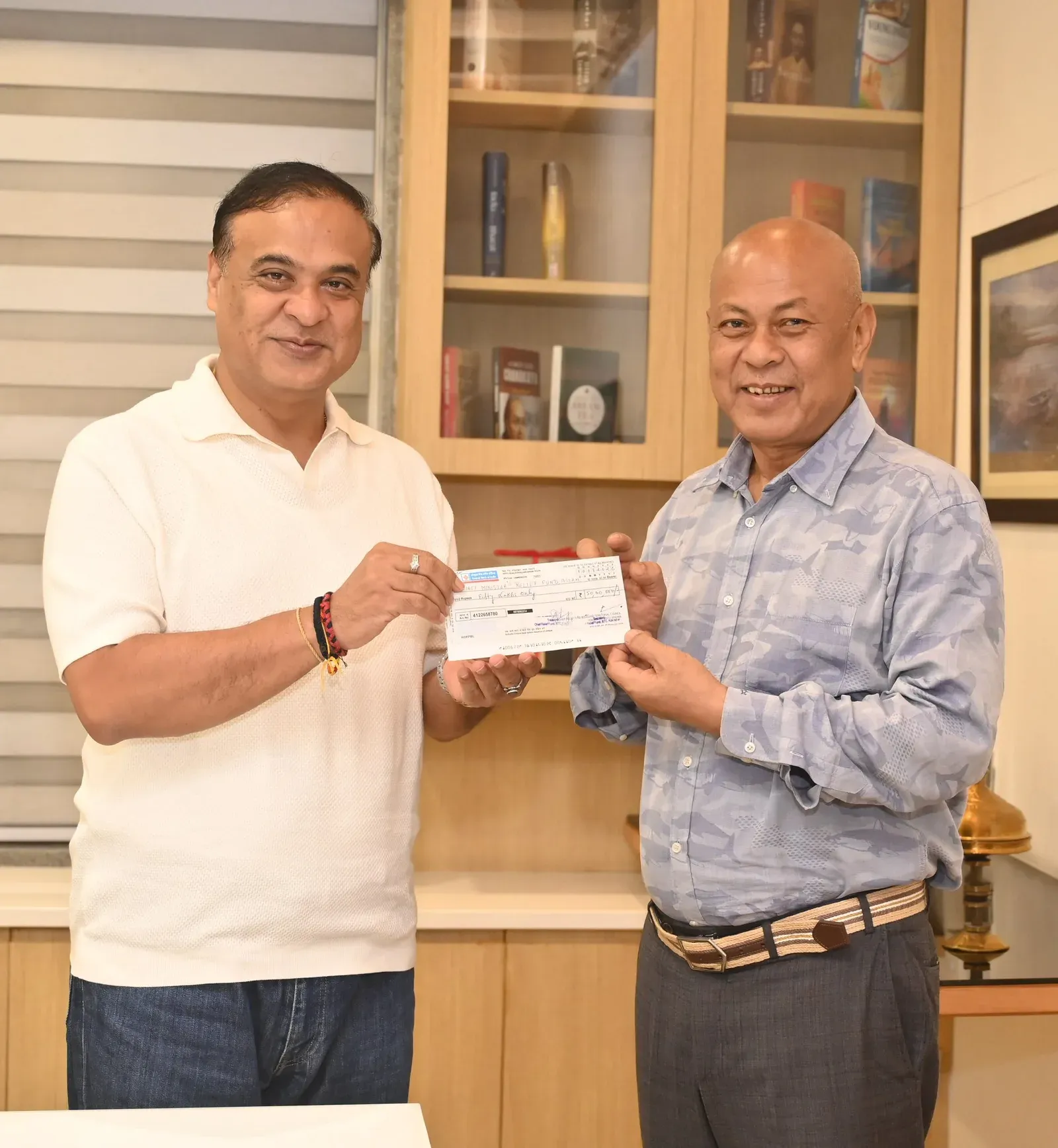 BTC Chief Hagrama donates ₹50 lakh to Assam CM Relief Fund