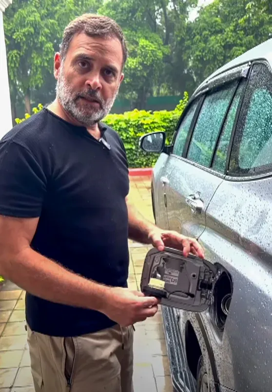 BJP hits back at Rahul Gandhi's E20 fuel video, cites 'E20 Compatible' label on car tank