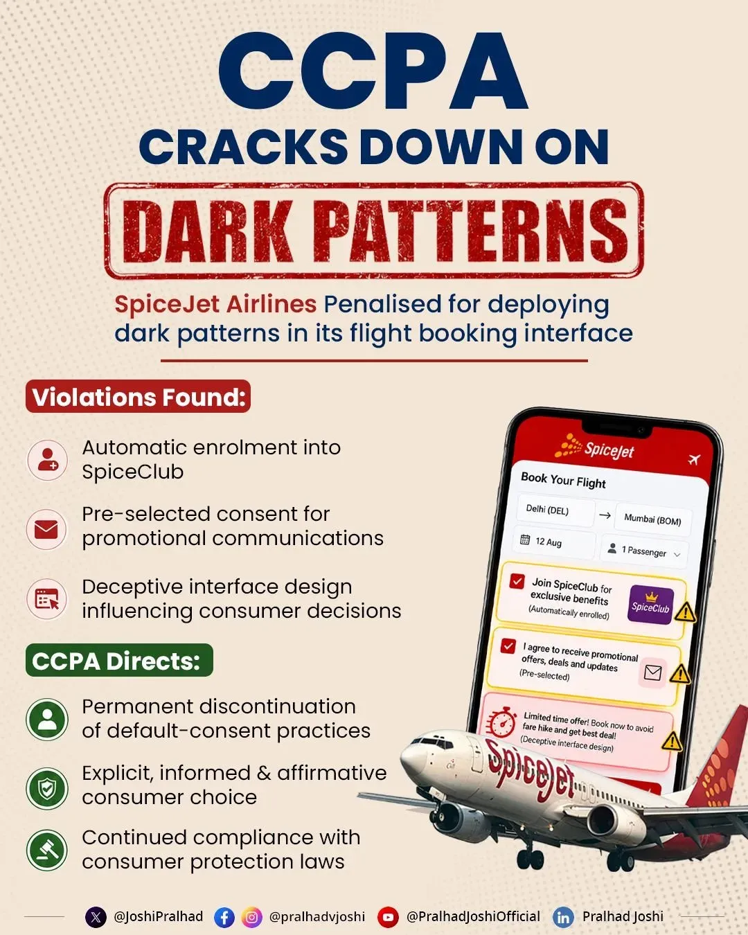CCPA Penalises SpiceJet for Dark Patterns in Booking