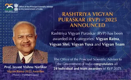 Centre announces Rashtriya Vigyan Puraskar 2025 to honour scientists, innovators
