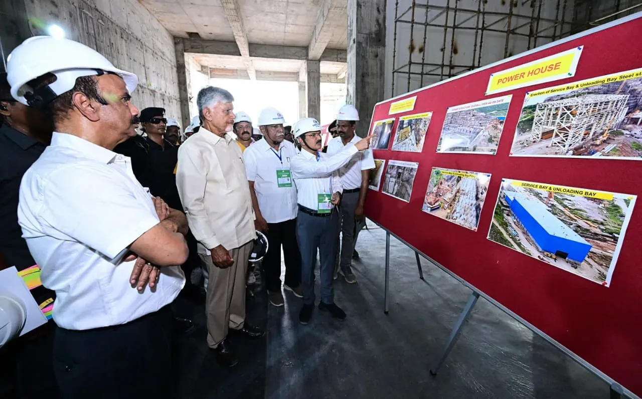 Polavaram Project 89% complete: Chandrababu Naidu reviews dam works in Eluru