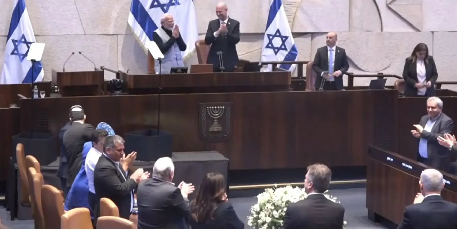 Israeli Parliament Erupts in Applause as PM Modi Makes Historic Visit