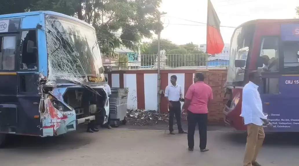 क्या चेन्नई के वेलाचेरी में दो बसों की टक्कर से चालक समेत 8 लोग घायल हुए?