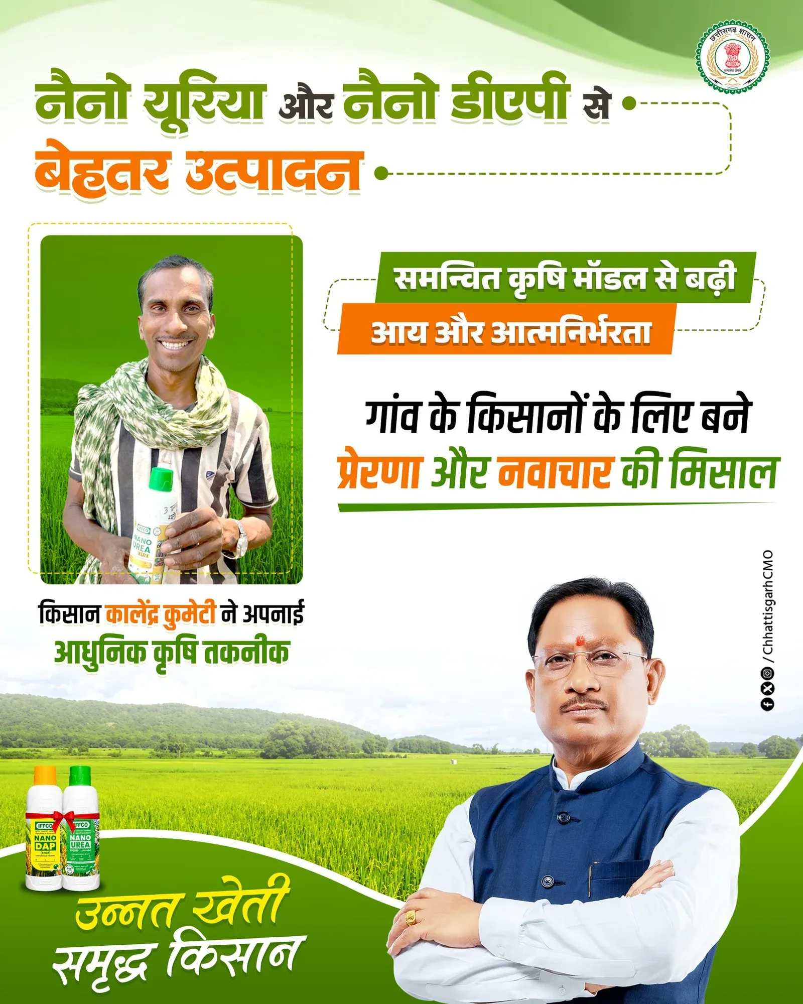 Chhattisgarh CMO spotlights Narayanpur farmer's nano-fertilizer success