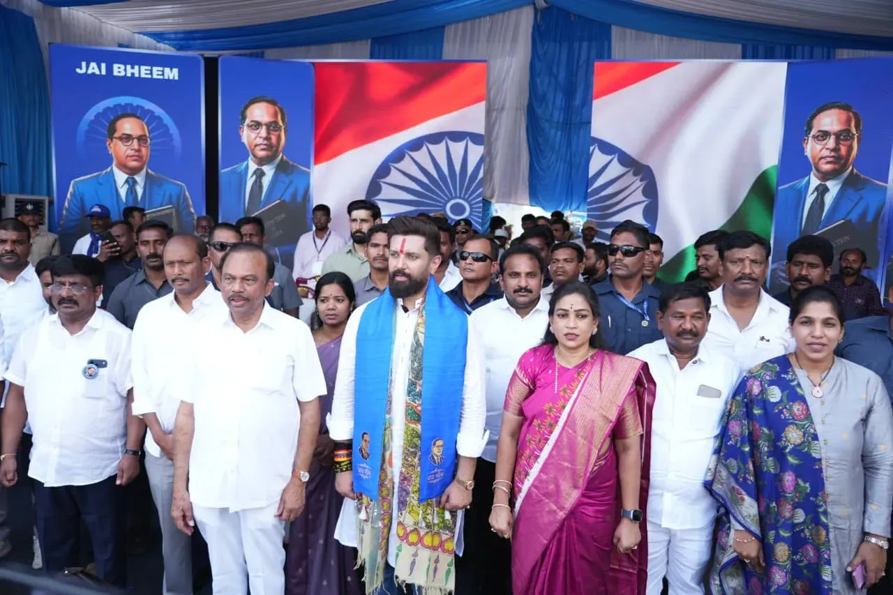 Chirag Paswan attends Ambedkar statue unveiling in Kanigiri