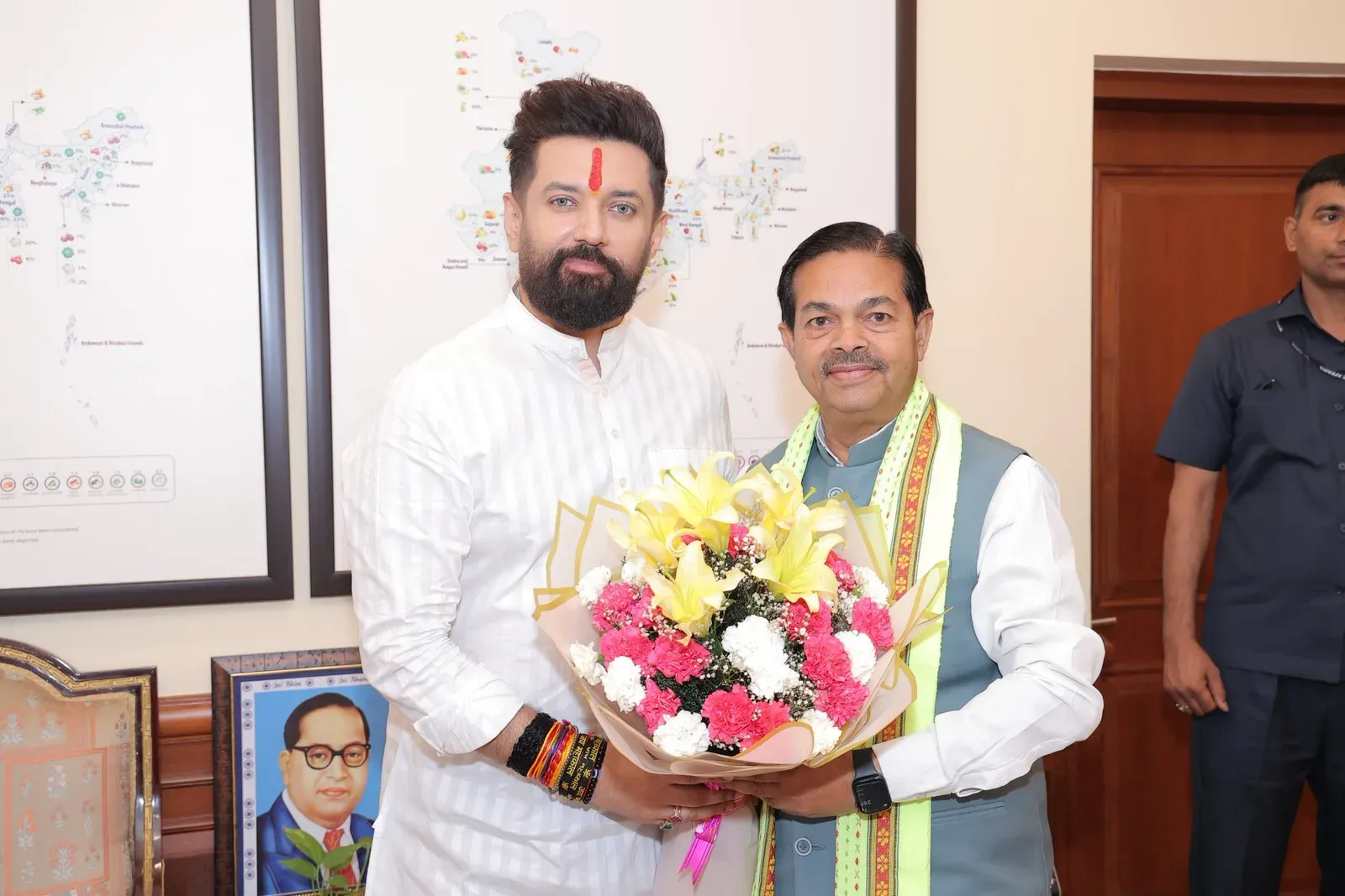 Chirag Paswan Meets MoS B.L. Verma on Welfare Delivery
