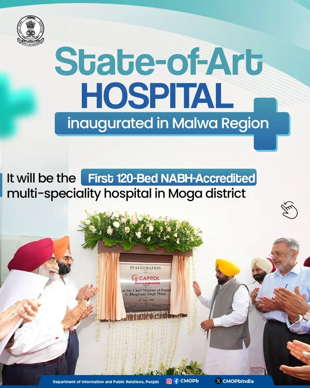 CM Bhagwant Mann Inaugurates NABH-Accredited Capitol Hospital in Moga