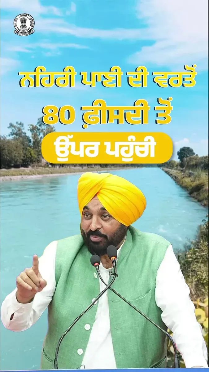 CM Bhagwant Mann: Punjab canal water use up from 22% to 80%