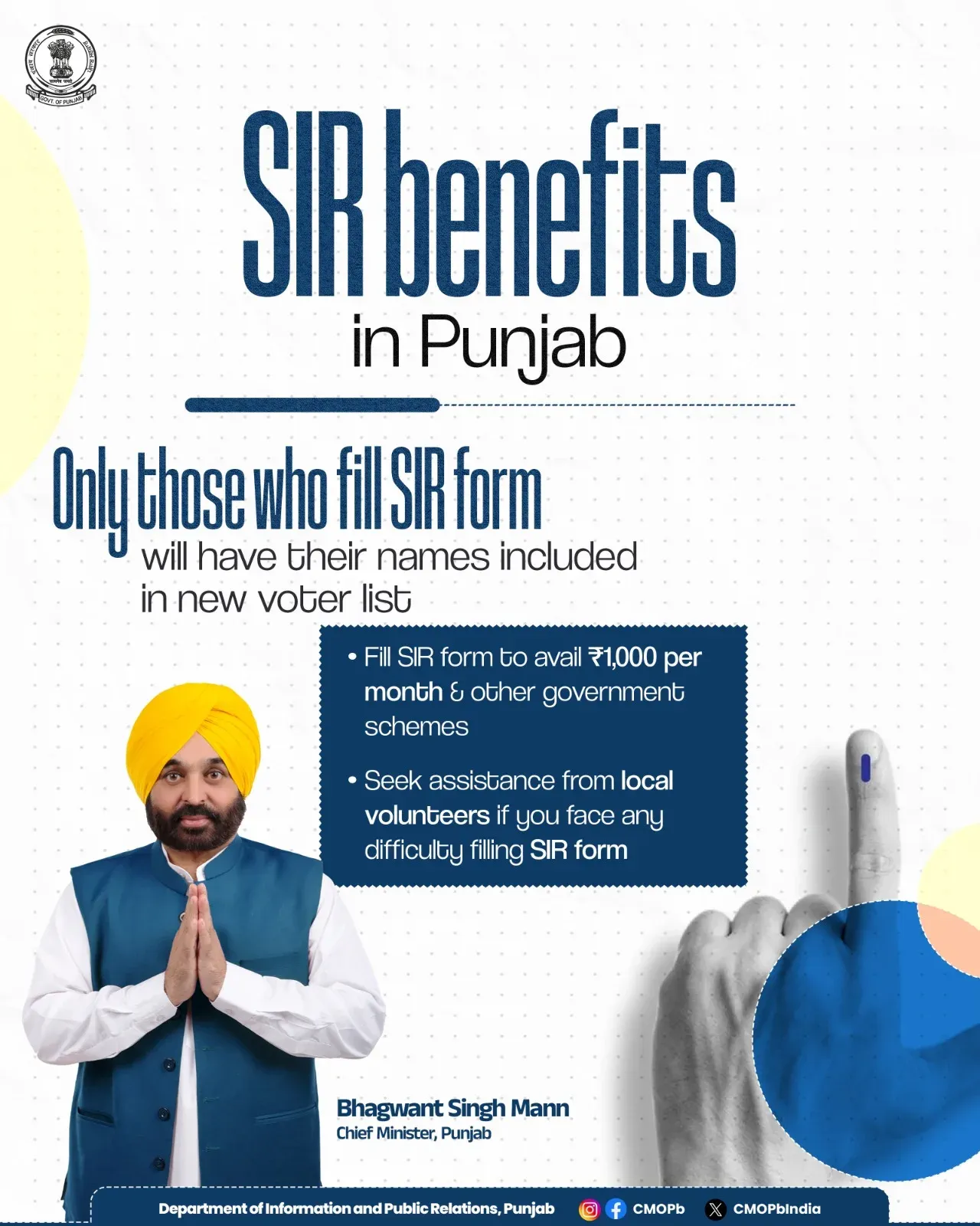 CM Bhagwant Mann Urges Punjab Voters to Complete SIR Process