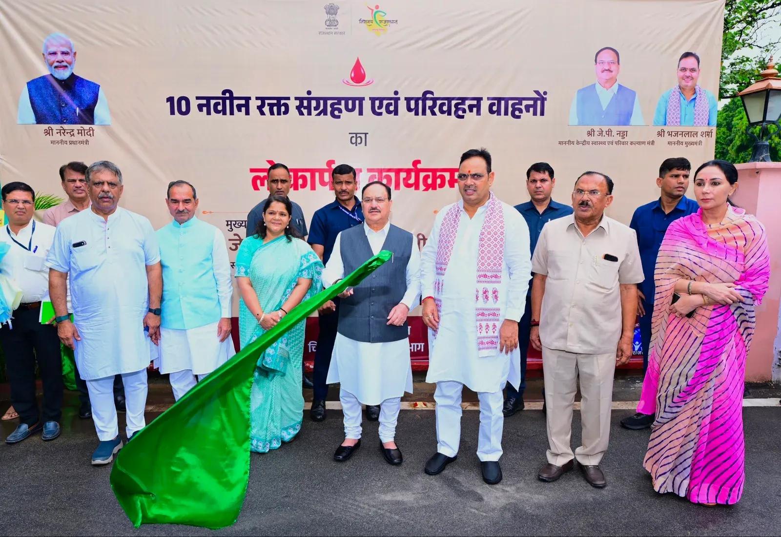 CM Bhajan Lal flags off 10 blood transport buses in Rajasthan