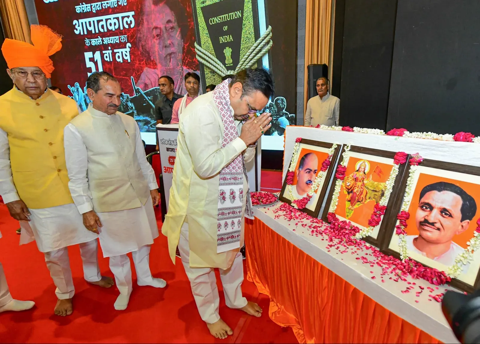 CM Bhajan Lal honours Emergency fighters, raises pension to ₹25,000