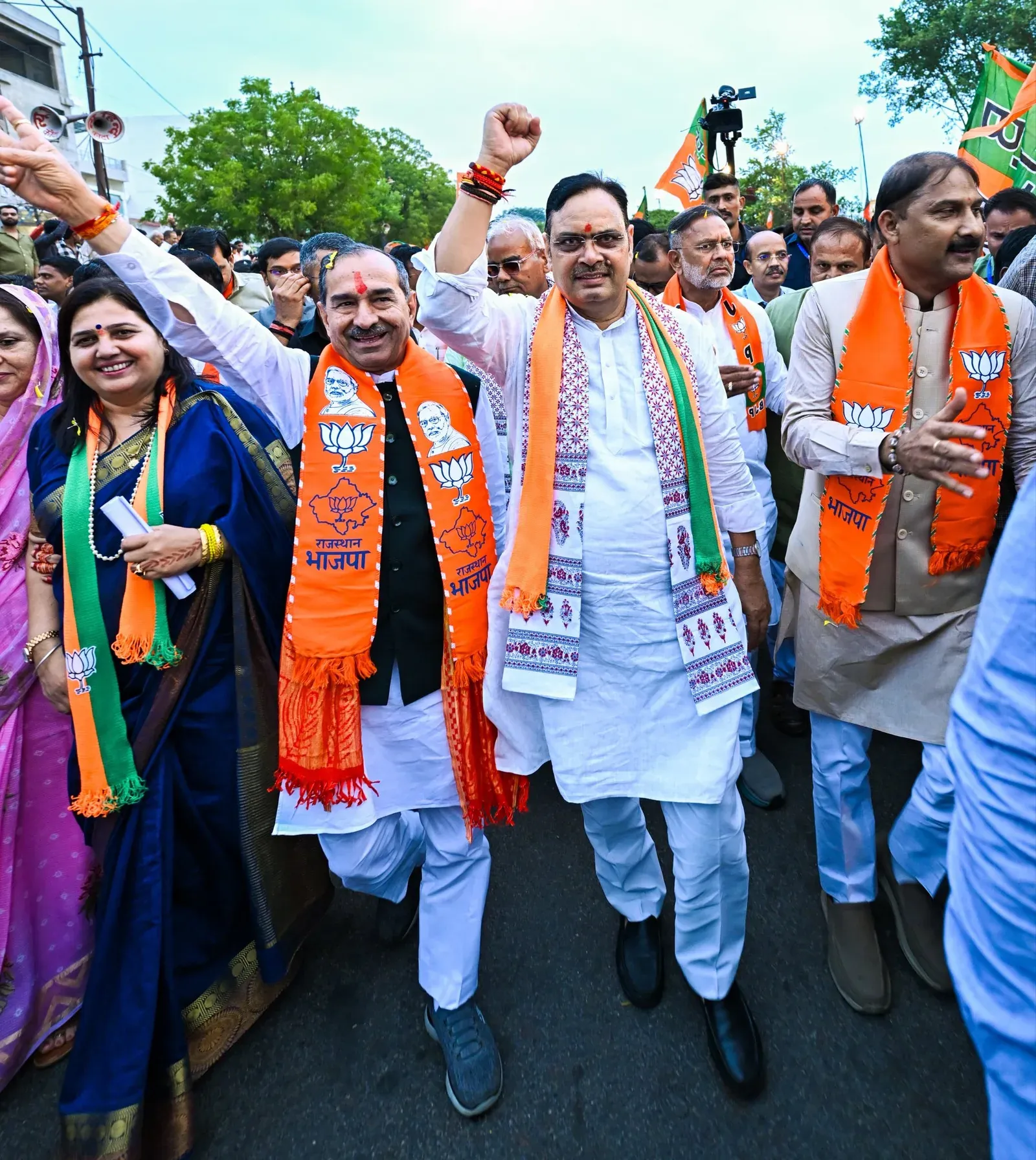 CM Bhajan Lal leads Kota padyatra, hits Congress over Emergency