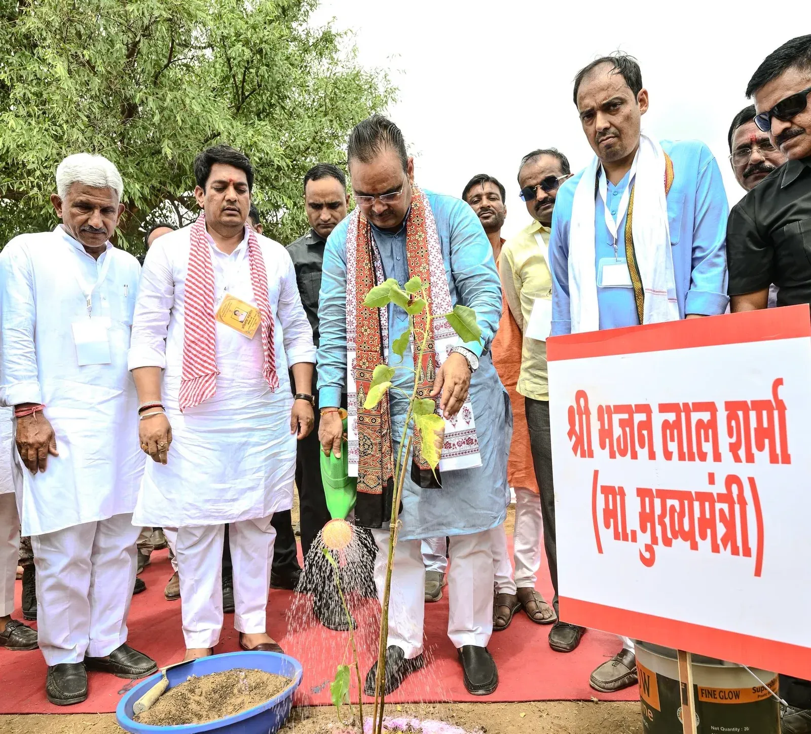 CM Bhajan Lal plants trees under Hariyalo Rajasthan drive