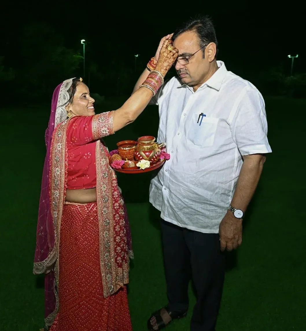 CM Bhajan Lal Sharma observes Karwa Chauth with wife