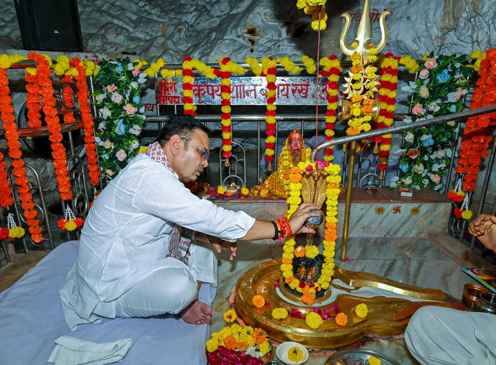 CM Bhajan Lal Sharma prays at Bhatia Mahadev, plants saplings