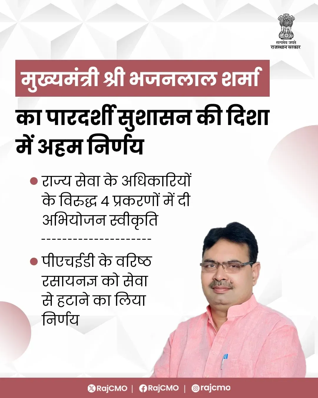 CM Bhajanlal Sharma approves prosecution of 4 Rajasthan officers