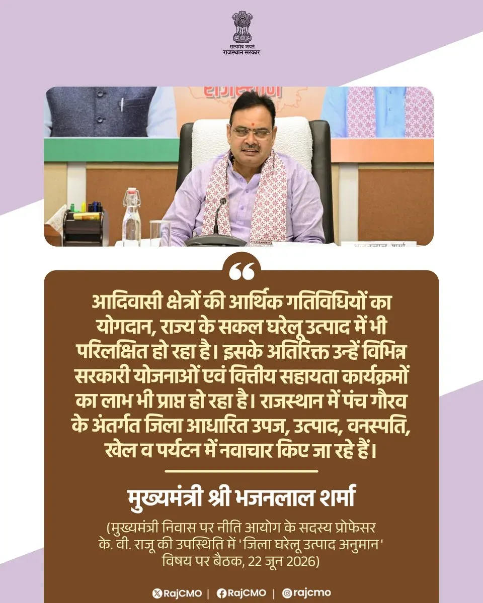 CM Bhajanlal: Tribal Areas Now Driving Rajasthan's GDP