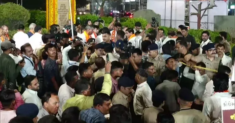 CM Bhupendra Patel at BJP's 'Loktantra Bachao' Drive in Ahmedabad
