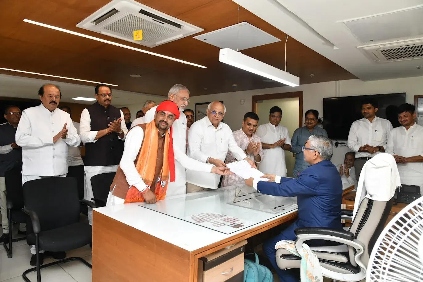 CM Bhupendra Patel Attends BJP Rajya Sabha Nomination Filing in Gujarat