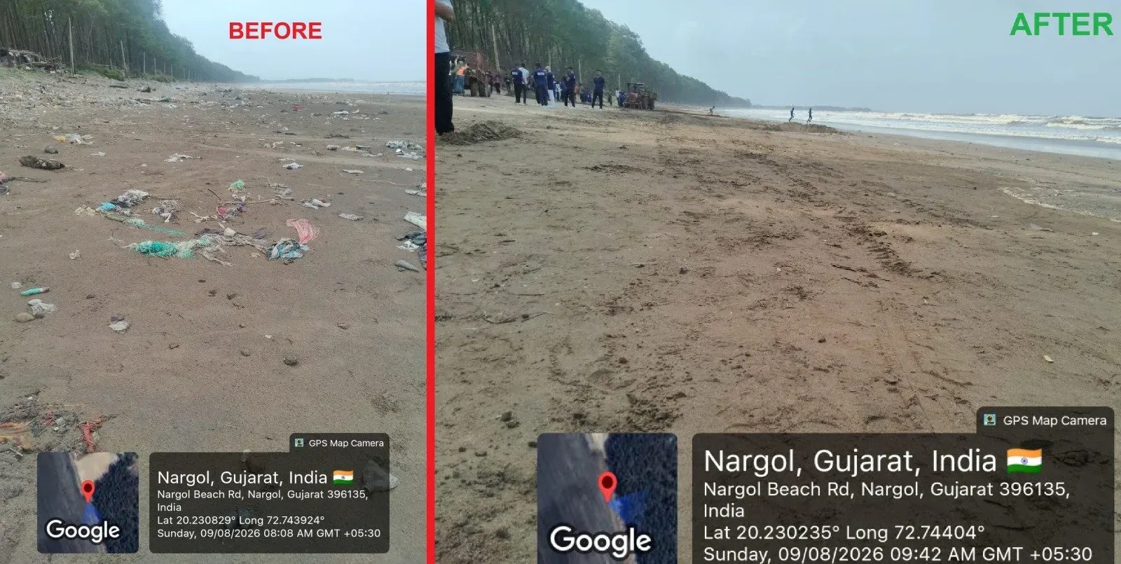CM Bhupendra Patel cheers mega beach clean-up at Nargol