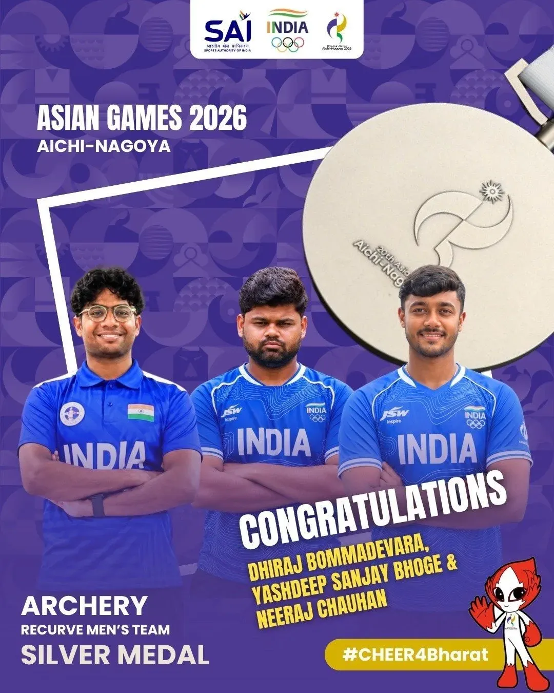 CM Bhupendra Patel Hails India's Archery Silver at Asian Games 2026