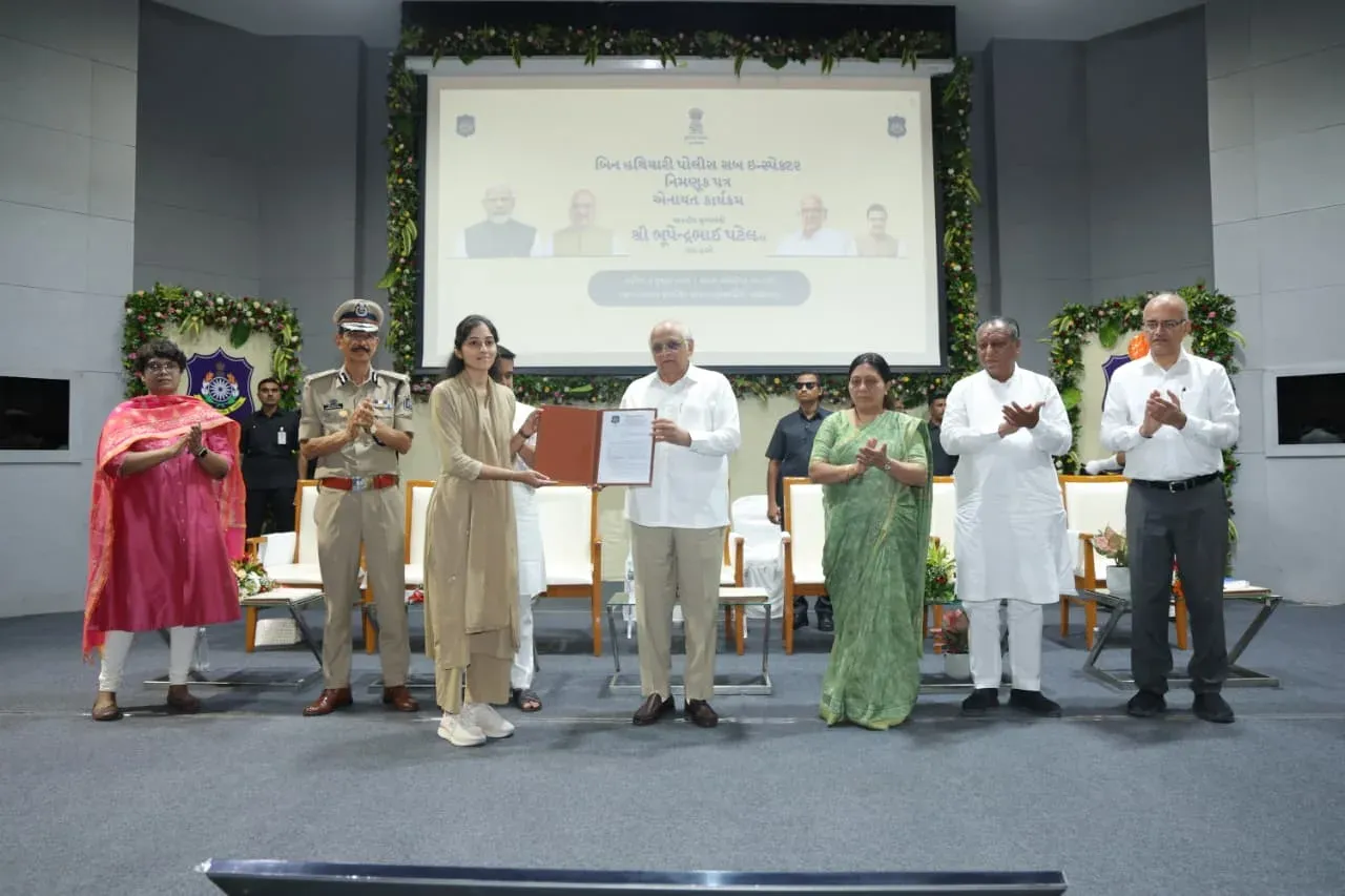 CM Bhupendra Patel hands appointment letters to 449 Gujarat Police sub-inspectors