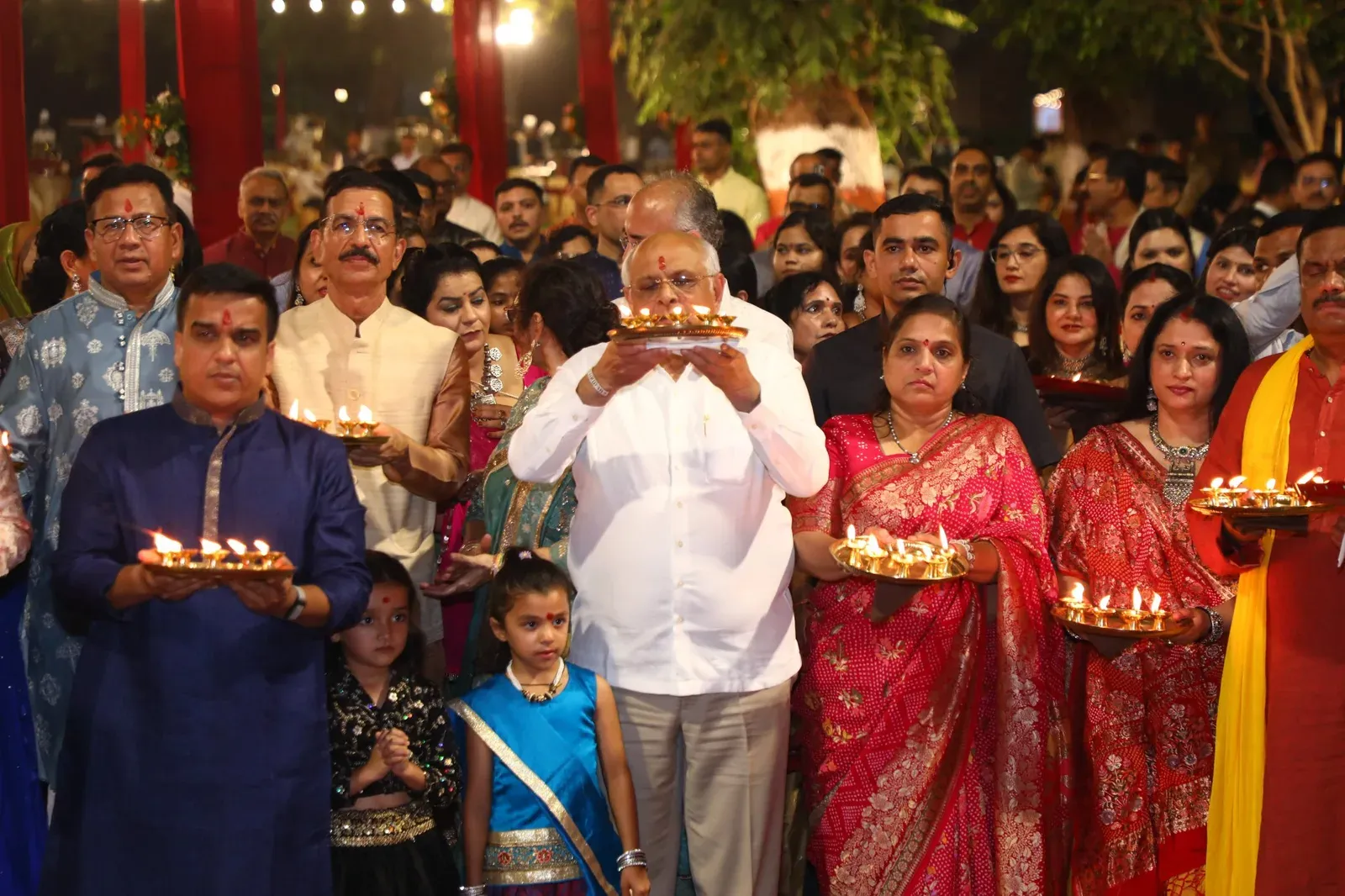 CM Bhupendra Patel joins Navratri garba at IPS Mess Ahmedabad