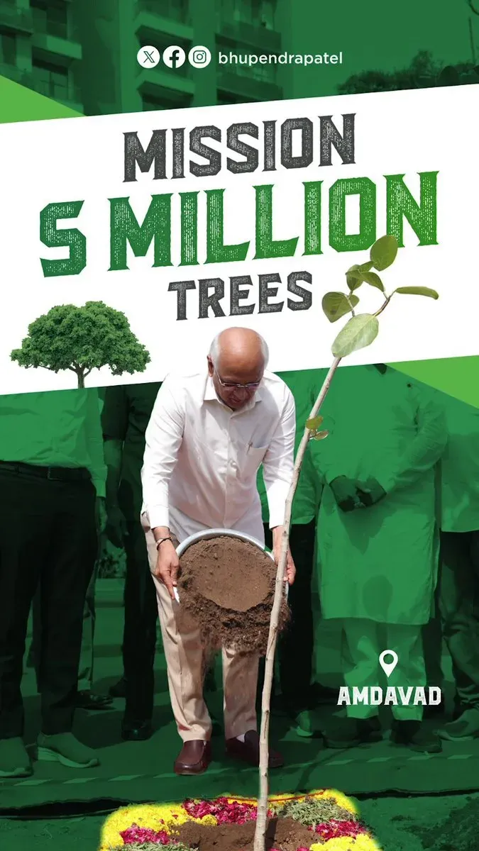 CM Bhupendra Patel Launches Mission 5 Million Trees in Ahmedabad