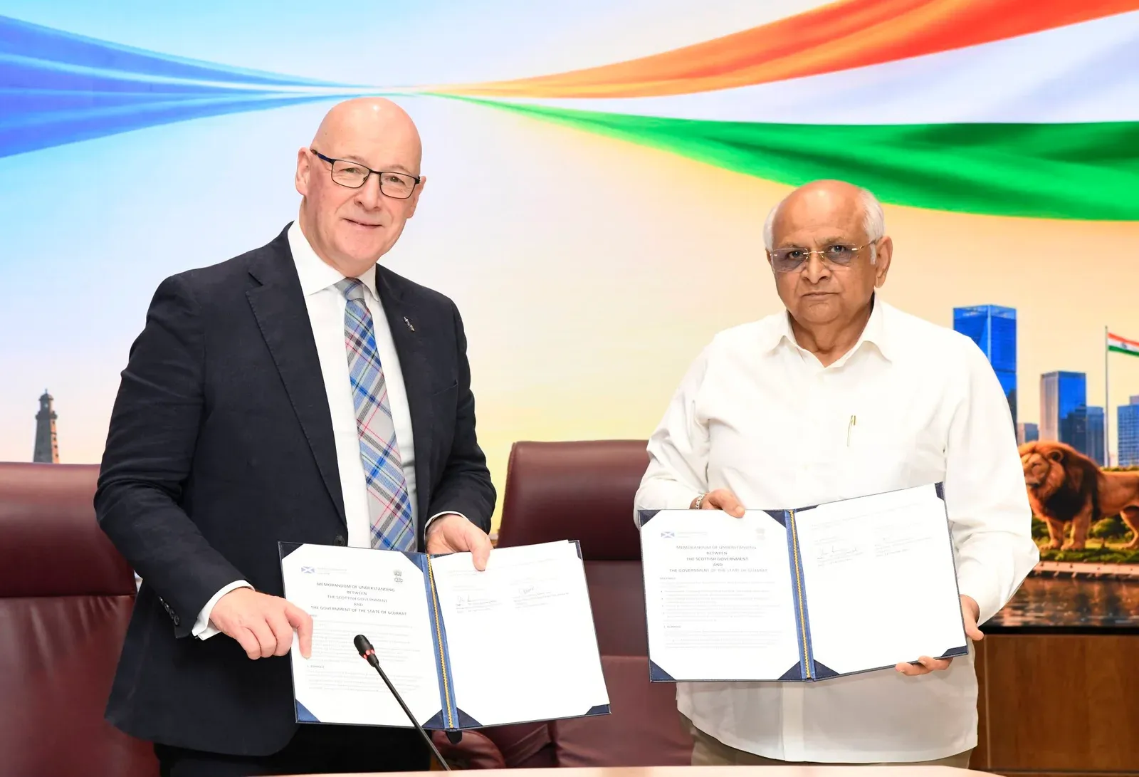 CM Bhupendra Patel Signs Gujarat-Scotland MoU in Gandhinagar