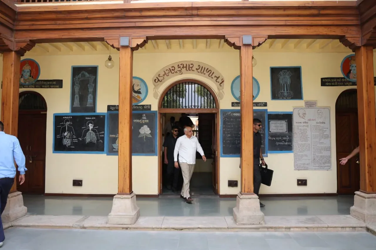 CM Bhupendra Patel Visits Prerna Sankul at PM Modi's Childhood School in Vadnagar
