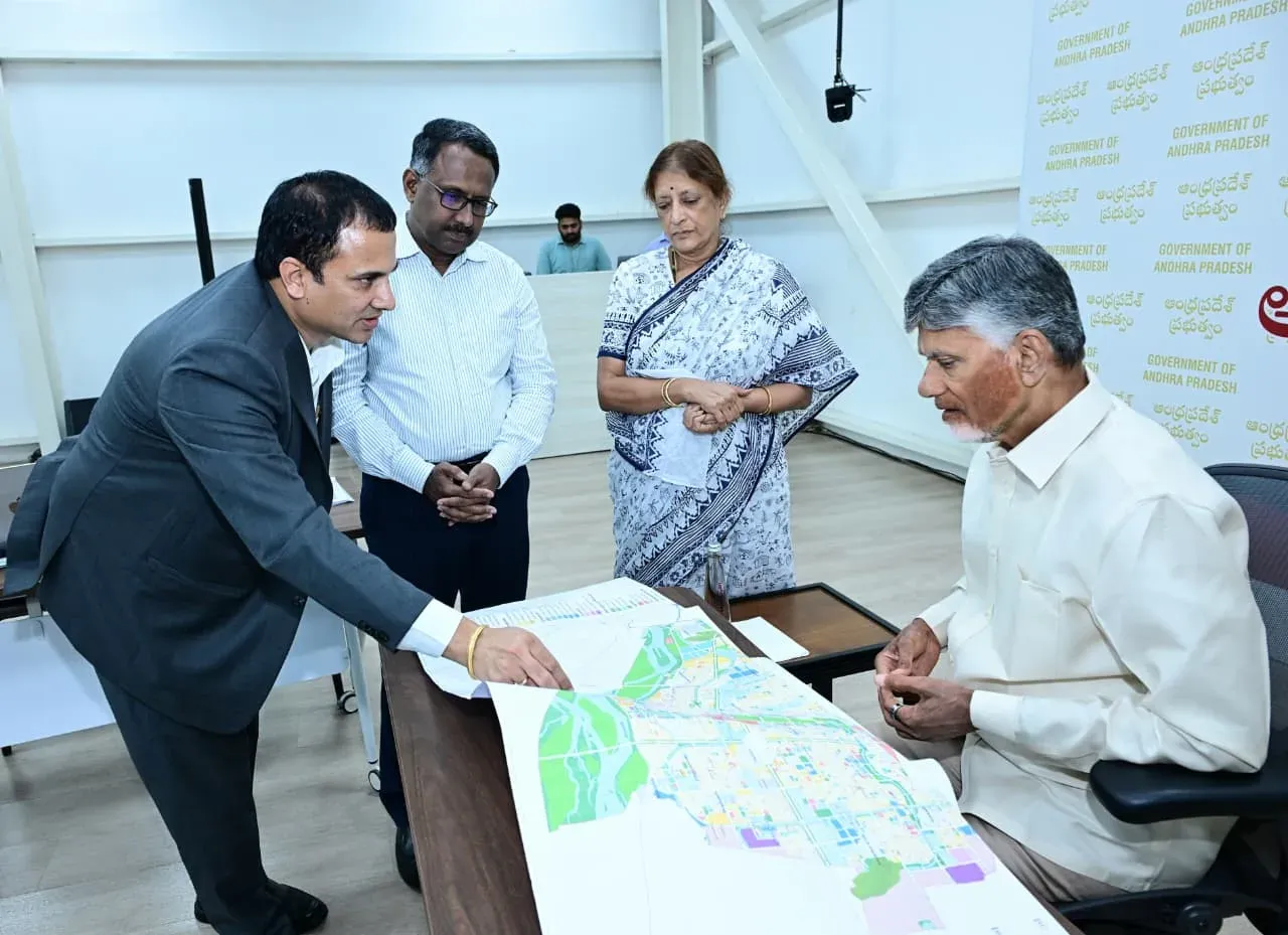 CM Chandrababu Chairs CRDA Meet on Amaravati Bank HQs