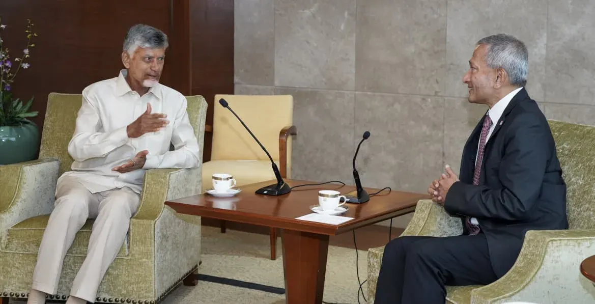 CM Chandrababu Meets Singapore FM Balakrishnan, Eyes AP-Singapore Ties