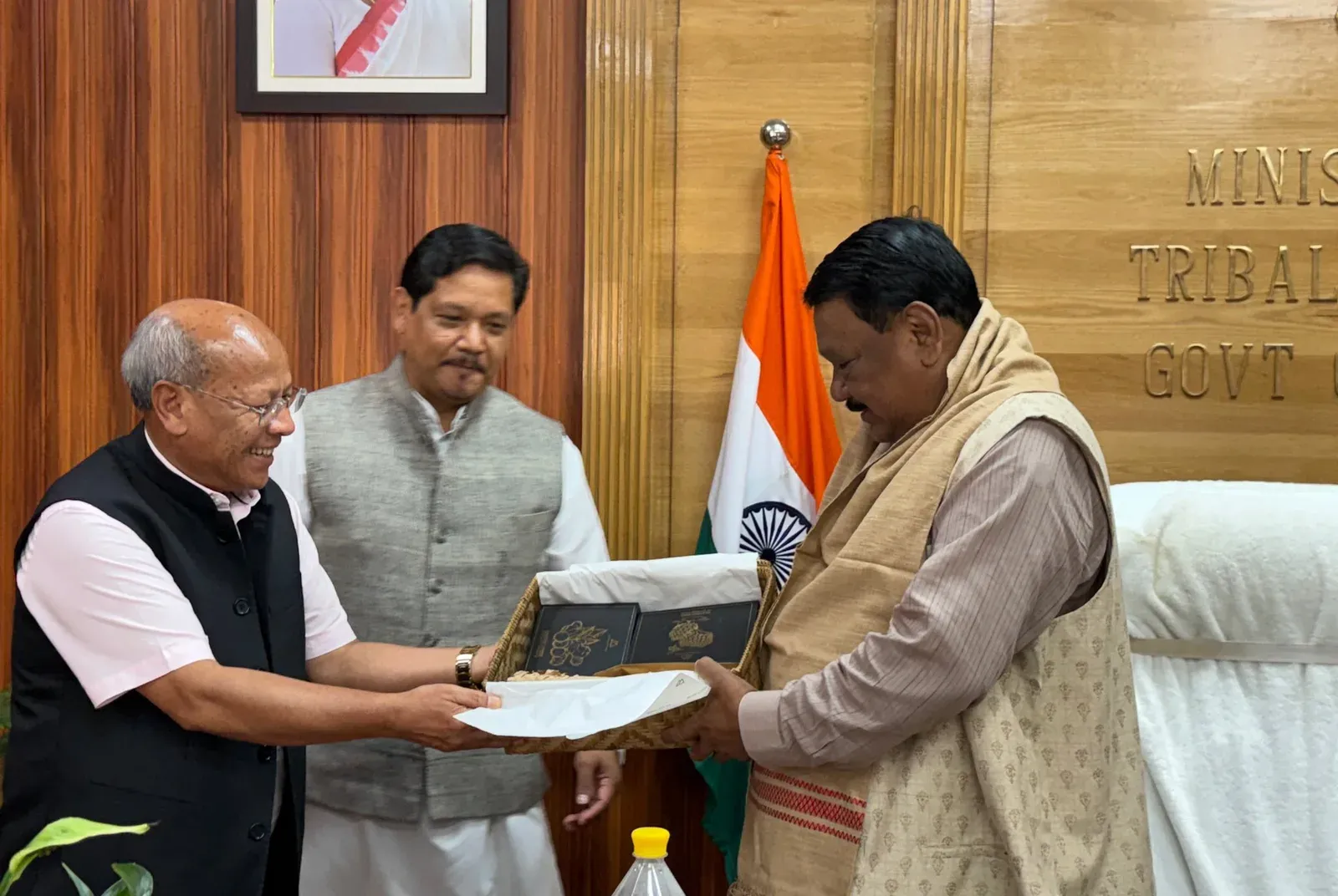 CM Conrad Sangma meets Union Tribal Affairs Minister Jual Oram