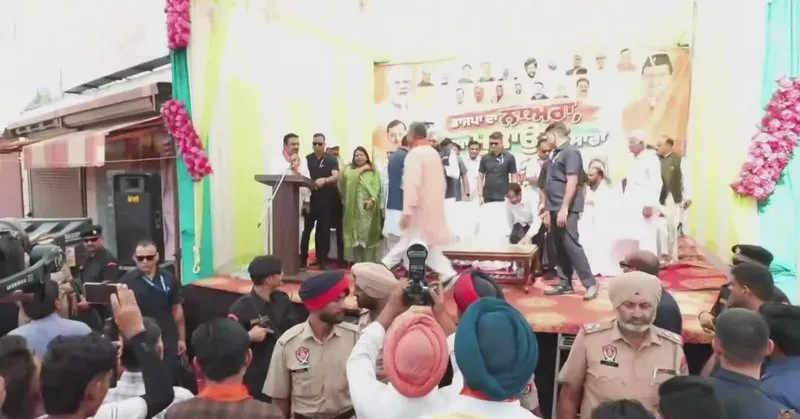 CM Dhami Addresses BJP Janasabha in Mukerian, Hoshiarpur