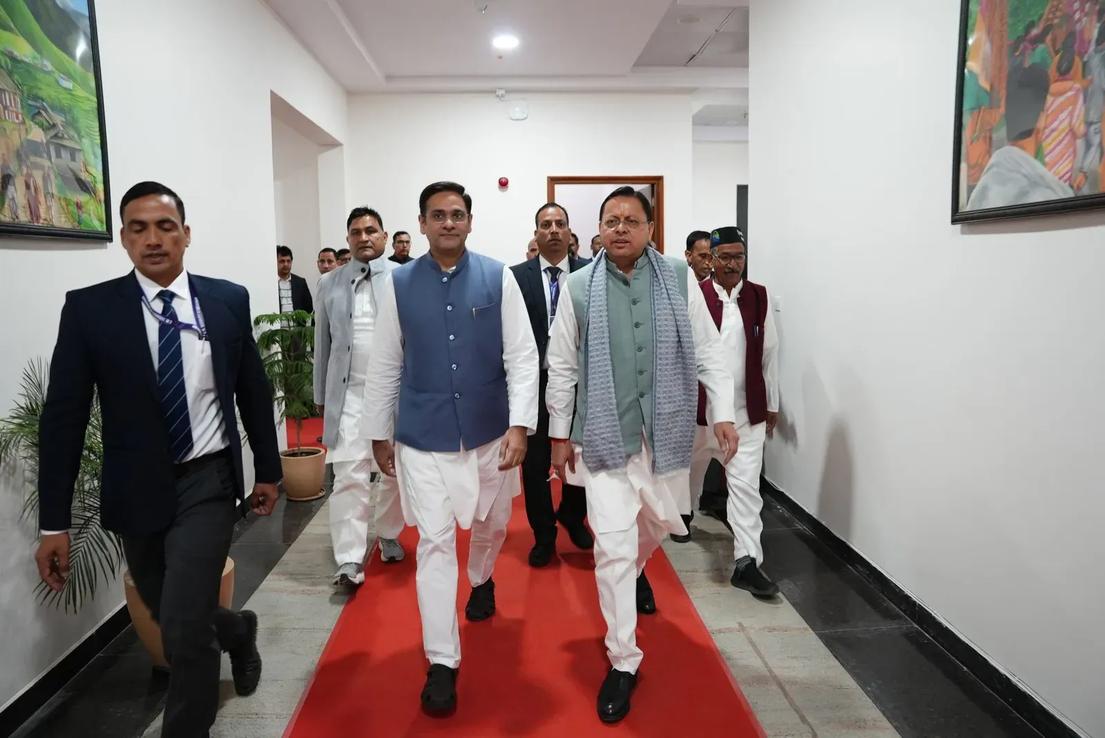 CM Dhami Arrives at Gairsain for Assembly Session