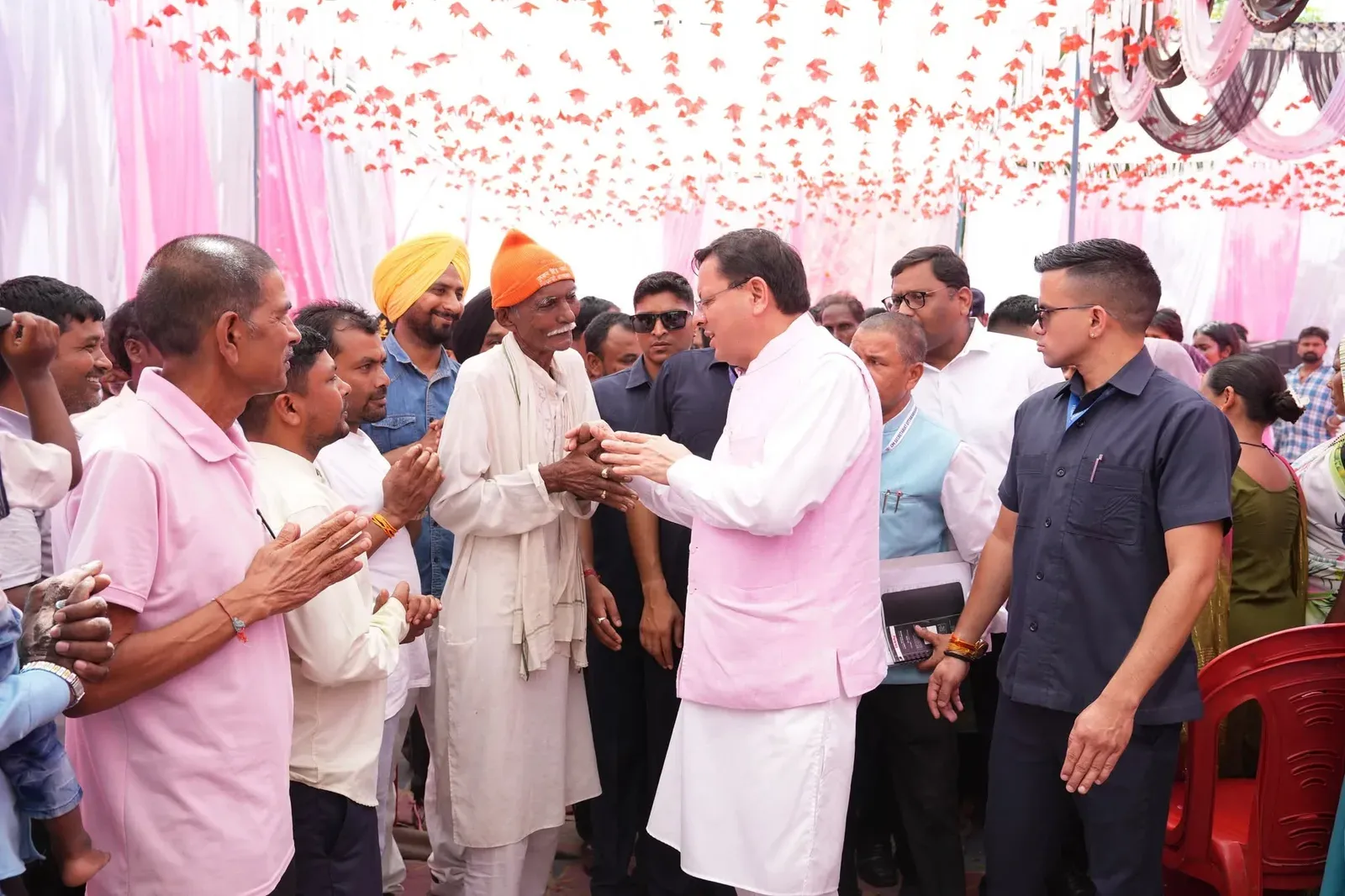 CM Dhami Holds Jan Samvad, Seeks Welfare Scheme Feedback