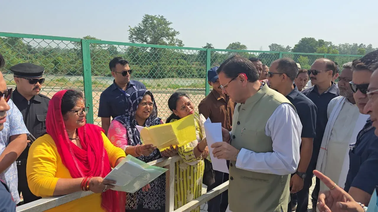 CM Dhami Holds Public Grievance Meet at Khatima Helipad