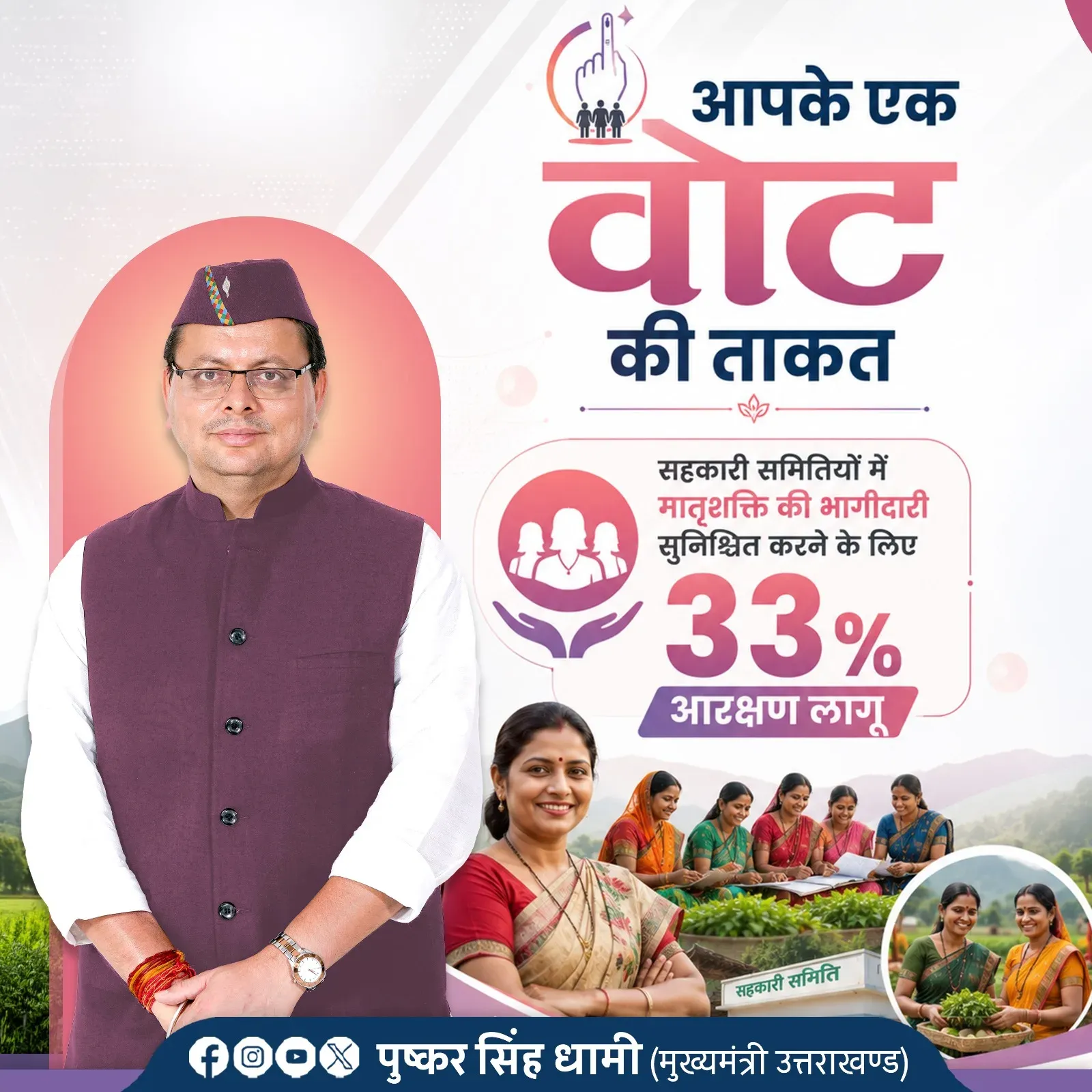 CM Dhami Implements 33% Quota for Women in Uttarakhand Cooperatives