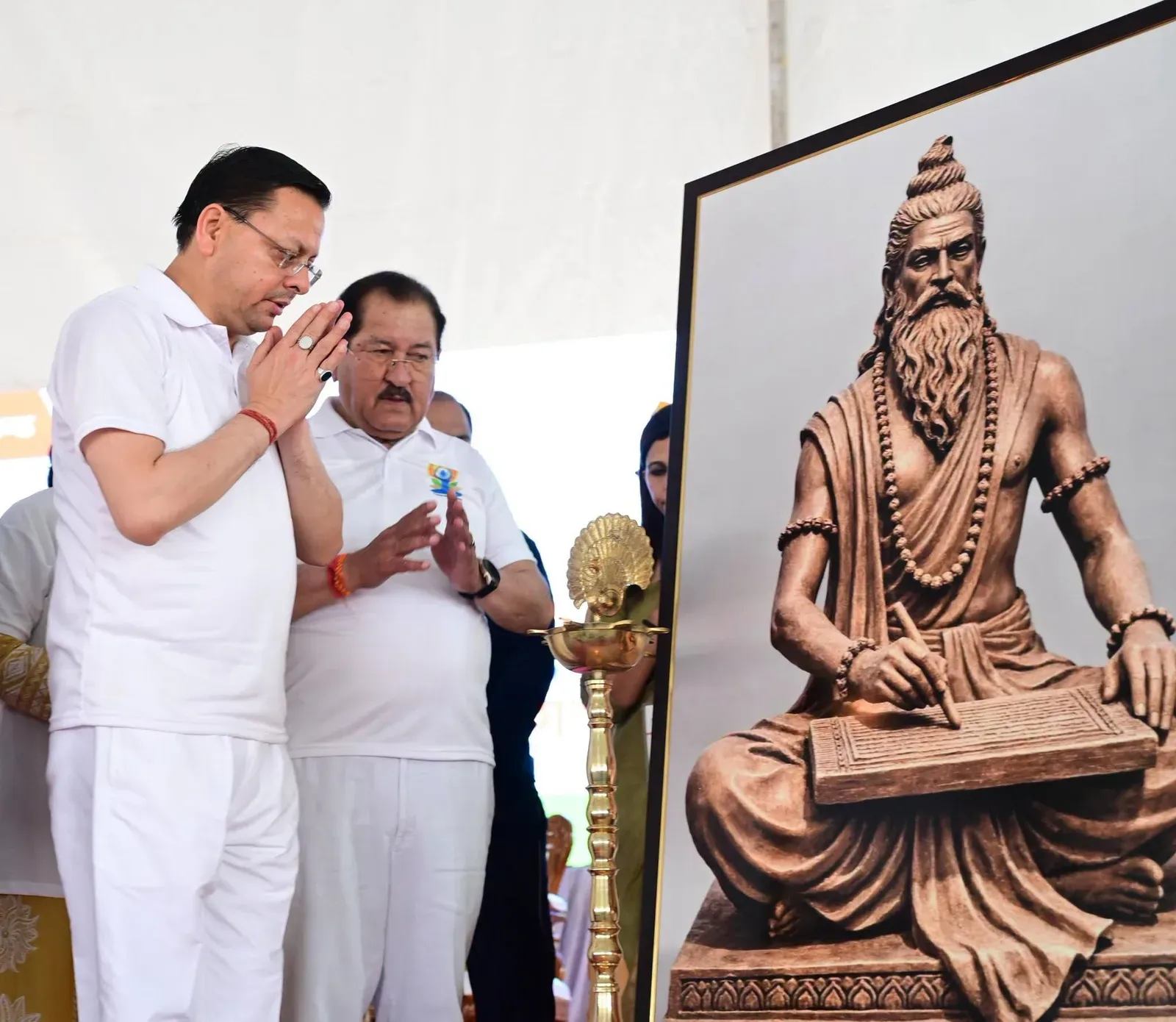 CM Dhami Joins Yoga Day Event With SSB Troops in Banbasa