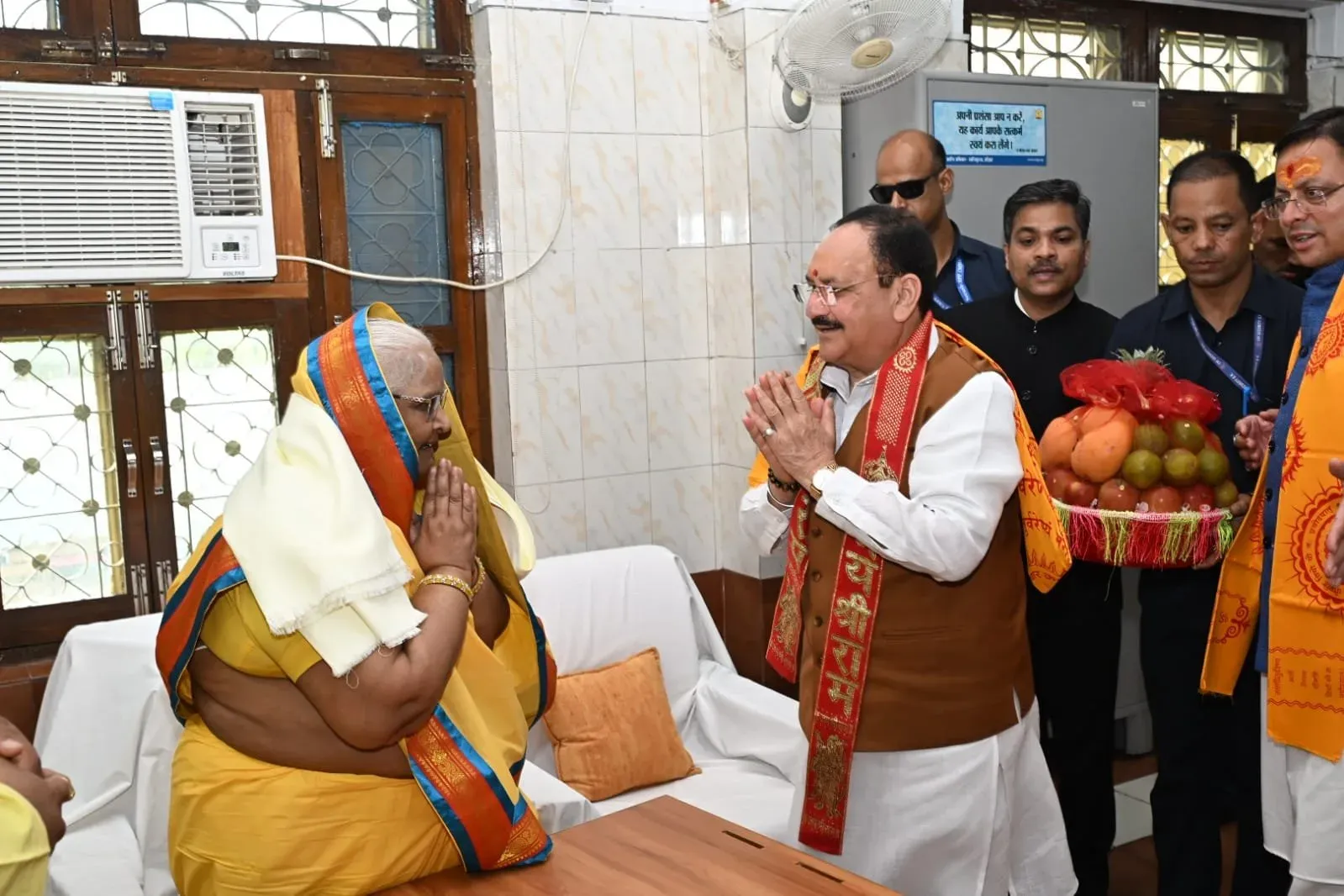 CM Dhami, JP Nadda visit Shantikunj, seek blessings of Shail Didi