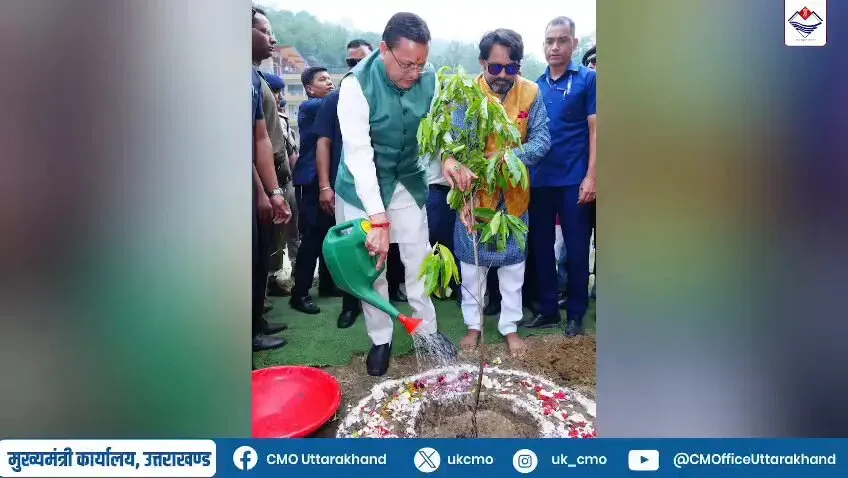 CM Dhami Launches Harela Tree Plantation Drive in Pauri Garhwal